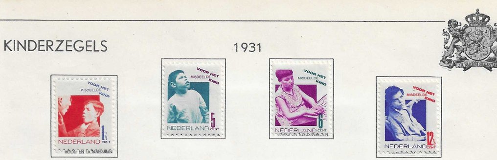 荷蘭 1929/1936 - 早期儿童邮票在相册页（1929-1936） #1.0