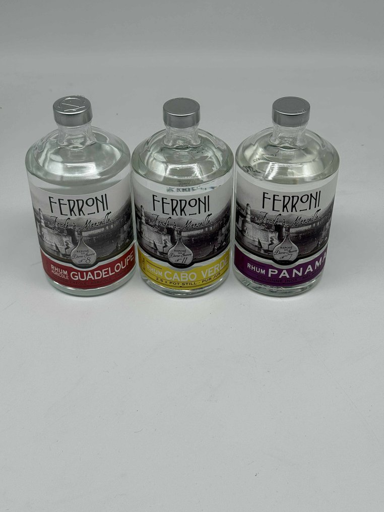 Ferroni - Dame Jeanne no. 8 Guadeloupe, no. 11 Cabo Verde + no. 7 Panama - 70 cl - 3 sticle #2.1