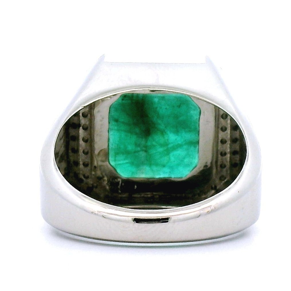 Sormus Platina - 9.92ct. tw. Smaragdi - Timantti #1.0