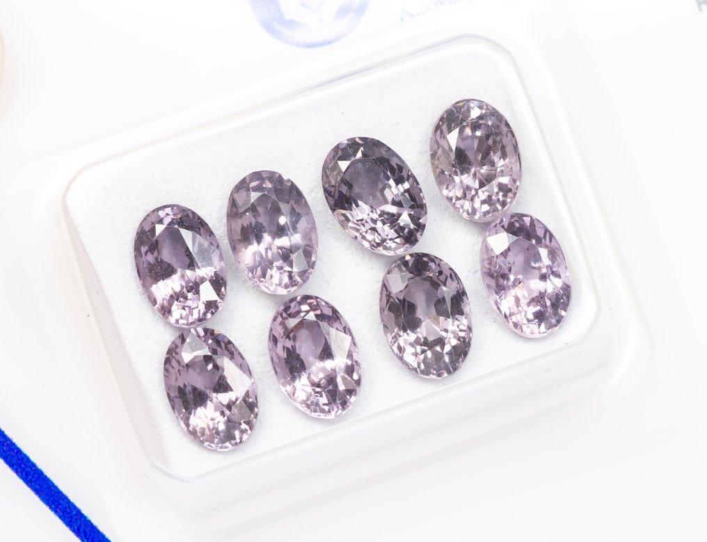 Senza prezzo di riserva - 8 pcs  Spinello  - 5.23 ct - Antwerp Laboratory for Gemstone Testing (ALGT) - rosa violaceo #1.0