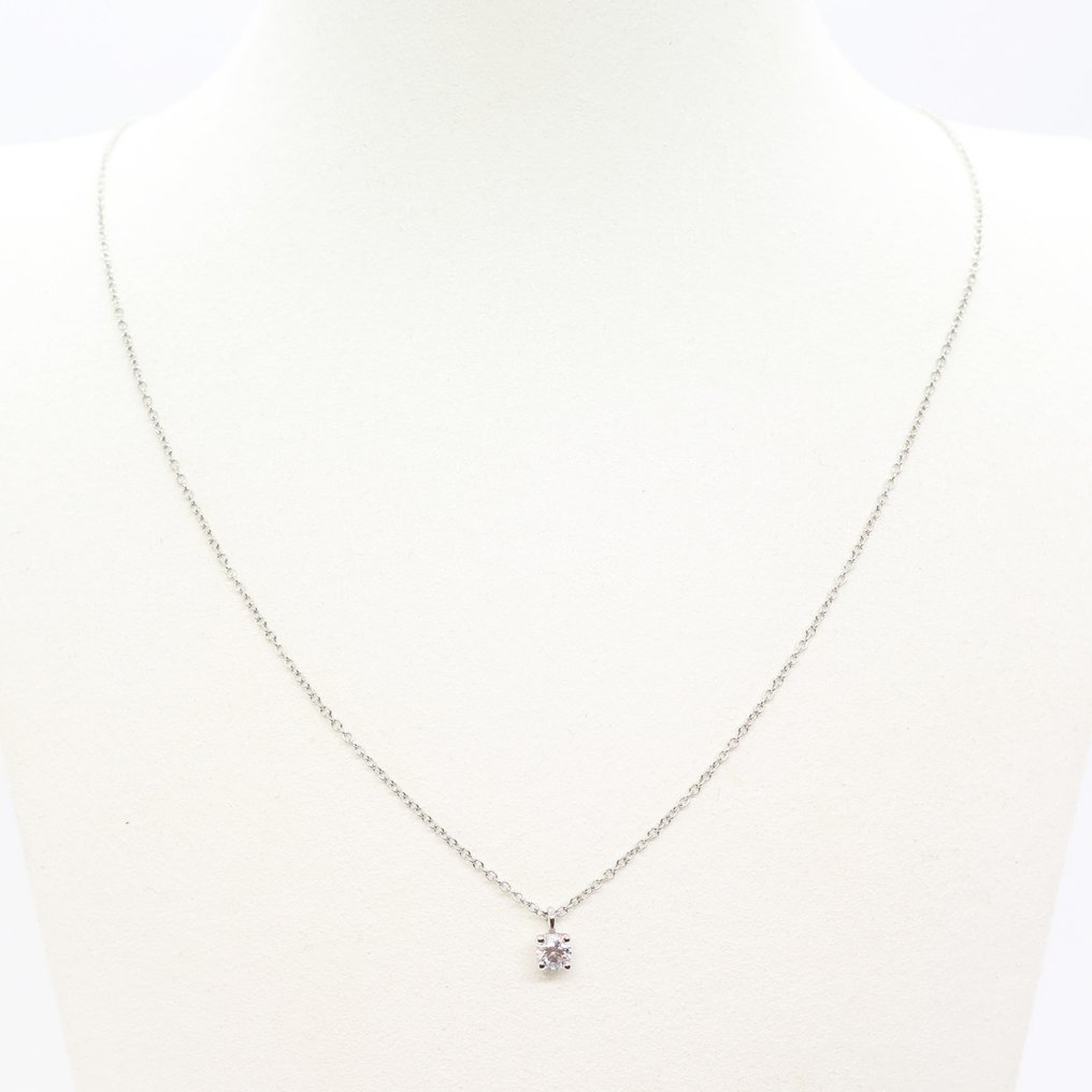 Tiffany & Co. - Nyaklánc medállal - Solitaire Diamond Pendant Platina -  0.17ct. tw. #3.2