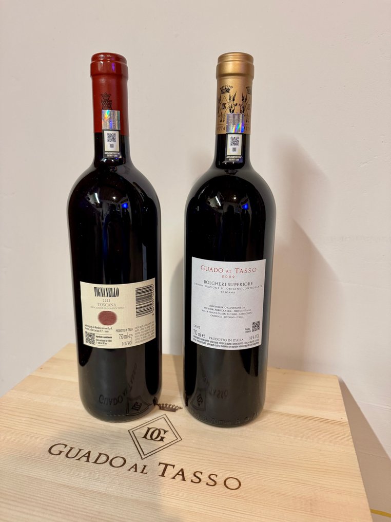 2022 Marchesi Antinori, Tignanello & 2022 Guado al Tasso Superiore - Toscana - 2 Flasker (0,75 L) #1.0
