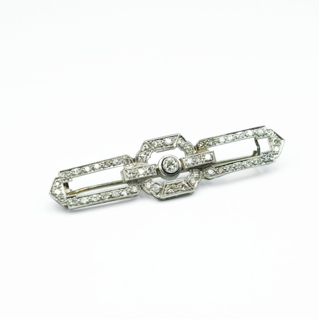 胸针 白金 钻石 (天然)  - 钻石 #1.0