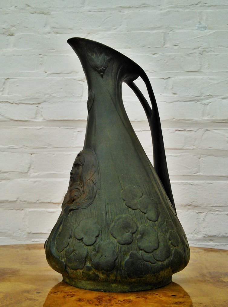 Firmin Michelet (1875-1951) - Kanne - Verbronsd Tin #3.2