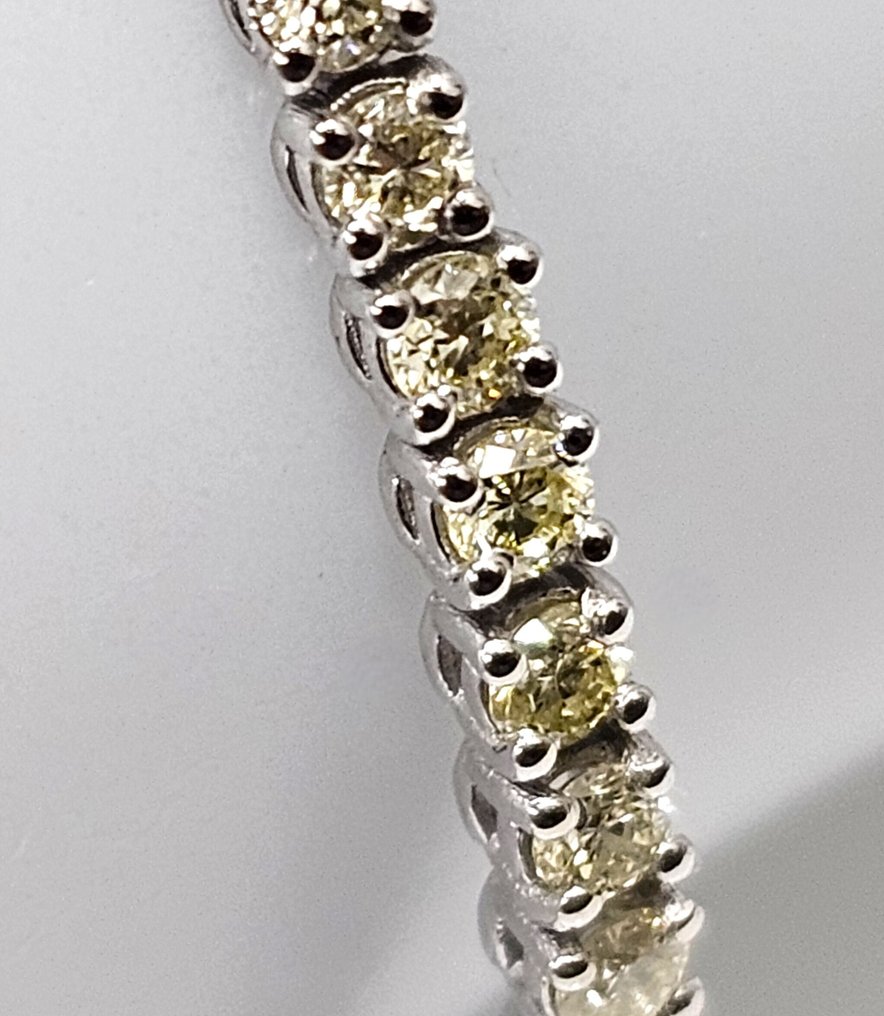 Ei pohjahintaa - Rannekoru - 14 kt. Valkokulta -  1.95ct. tw. Timantti (Luonnollinen) - Timantti - Fancy Yellow #1.0