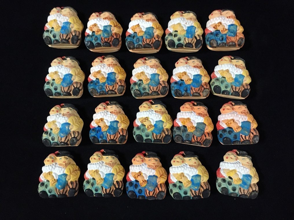 Japanese - Statue, Set of 20 / Japanese Vintage Pottery Bell / Long live the Netherlands in Nagasaki - 6 cm - Pottery #1.0