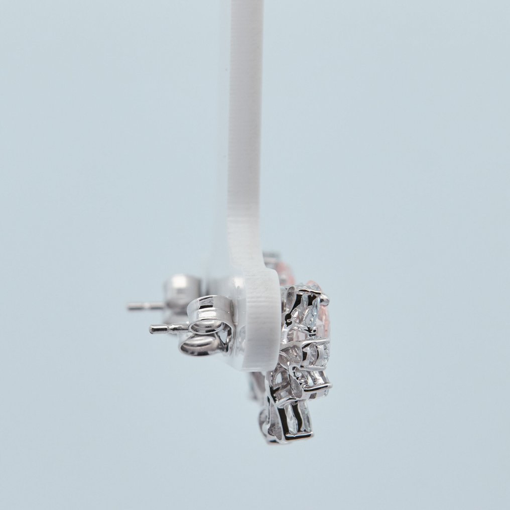 χωρίς τιμή ασφαλείας - Σκουλαρίκια - 14 καράτια Λευκός χρυσός - 3.07ct. tw. Ροζ Διαμάντι (Διαμάντια εργαστηριακής καλλιέργειας με φανταχτερά χρώματα) - Διαμάντι #2.1