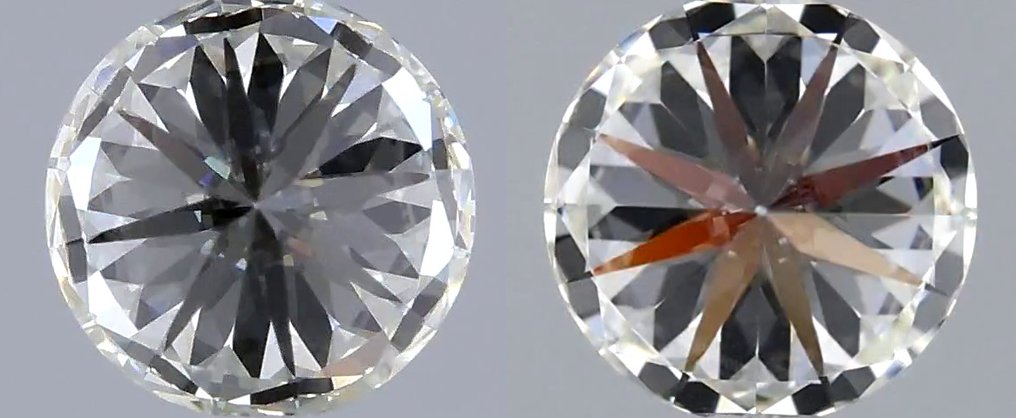 No reserve price - 2 pcs Diamond (Natural) - 0.61 ct - Round - I - VVS2 - International Gemological Institute (IGI) - *Matching Pair* *EX VG* #3.2