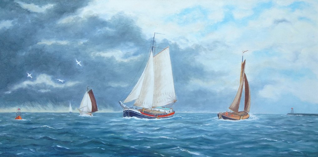 W.A. Breedveld ( XX) - Klipper "De Hoop" en Lemsteraak op het IJsselmeer #1.0