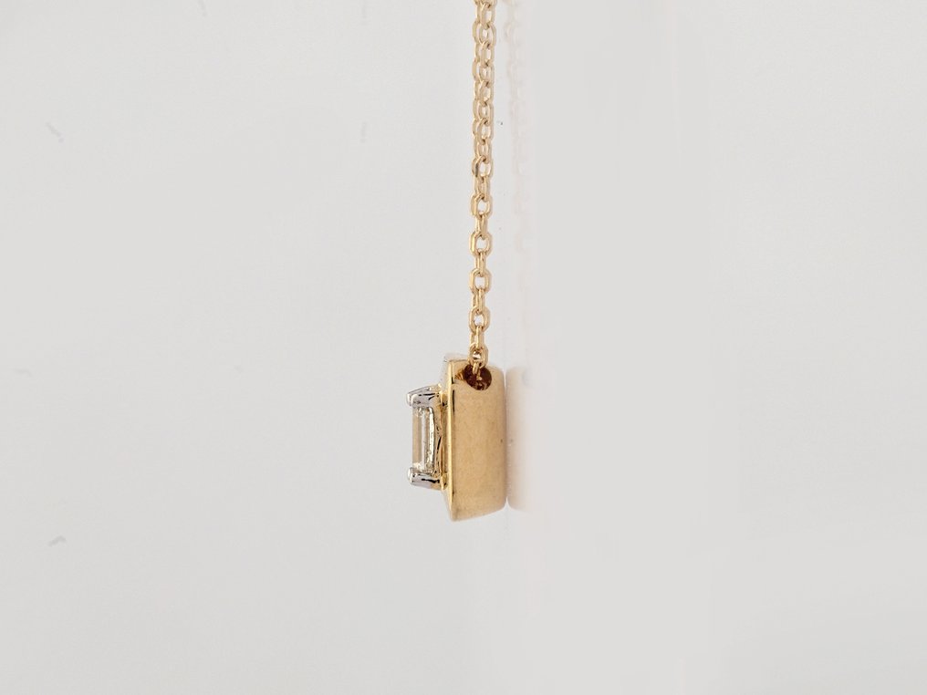 Κολιέ με μενταγιόν - 14 καράτια Κίτρινο χρυσό -  0.23ct. tw. Διαμάντι (Φυσικό)  #2.1