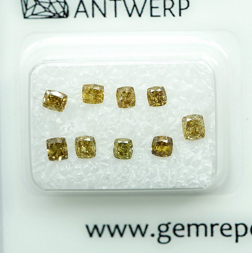 9 pcs 鑽石  (天然)  - 1.04 ct - 枕形 - VS1, I1 - Gem Report Antwerp (GRA) #3.2