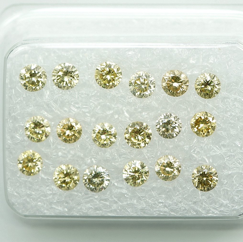 18 pcs Διαμάντι  (Φυσικό)  - 1.00 ct - Στρογγυλό - VS1, VS2, SI1, SI2 - Gem Report Antwerp (GRA) #2.1