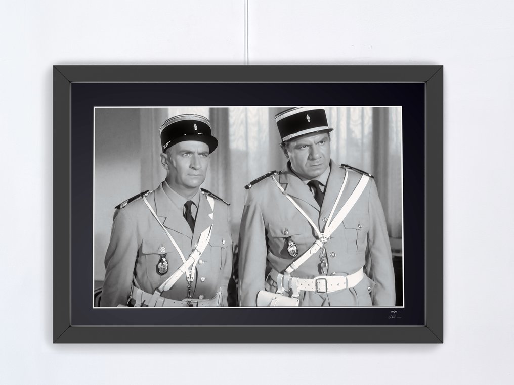 Louis de Funes and Michel Galabru - Le Gendarme de Saint-Tropez - Fine Art Photography - Luxury Wooden Frame 70X50 cm - Limited Edition 01 of 30 - Serial 20456 - Original Certificate (COA), Hologram - 100% New. Shipping Reduction from 3 items #3.2