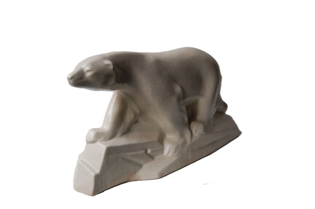 DAX - 雕塑, Art Deco ijsbeer - 23 cm - 陶瓷 - 1930 #1.0