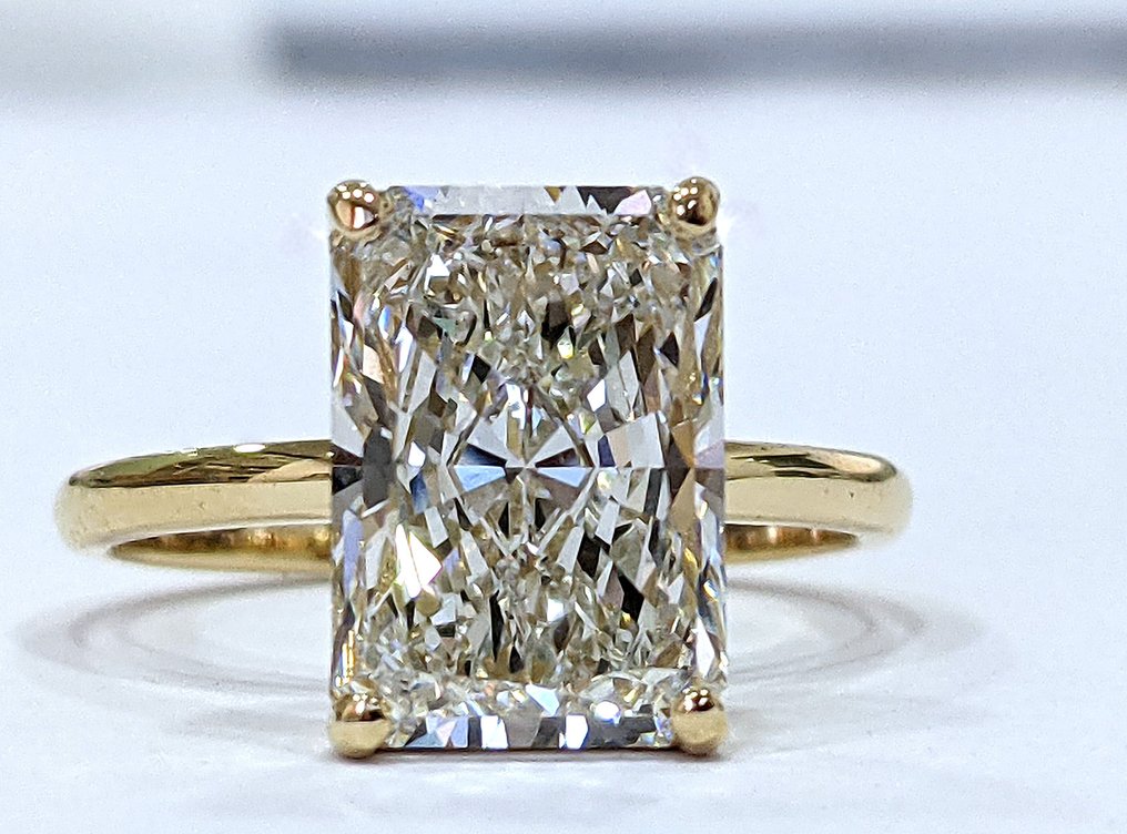 χωρίς τιμή ασφαλείας - Δαχτυλίδι - 14 καράτια Κίτρινο χρυσό - 5.04ct. tw. Διαμάντι (Εργαστηριακής καλλιέργειας) - E VVS2 IGI Πιστοποιημένο #1.0