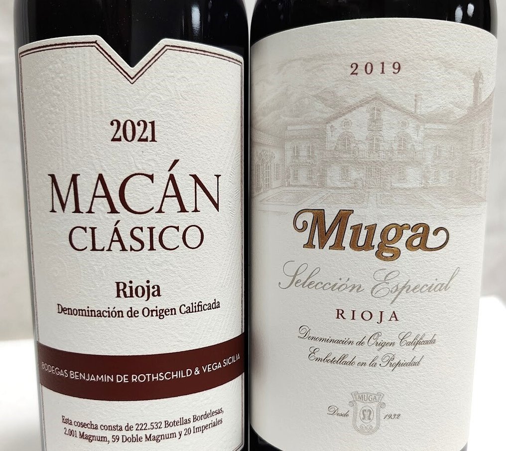 2021 Benjamin de Rothschild y Vega Sicilia, Macán clásico & 2019 Muga, reserva special selection - Rioja Reserva - 2 Flaske (0,75Â l) #1.0