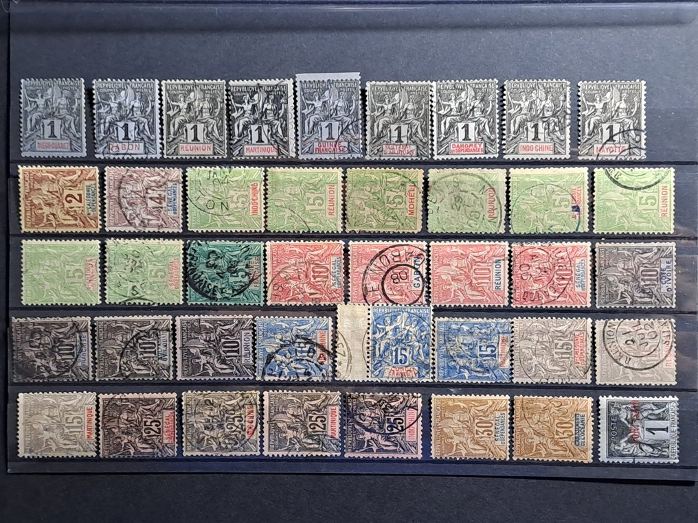 Franse kolonie 1850/1900 - Franse koloniën 1850/1900 selectie van waarden Gebruikt/Mh/Geen gum - Yvert e Tellier 2007 #1.0