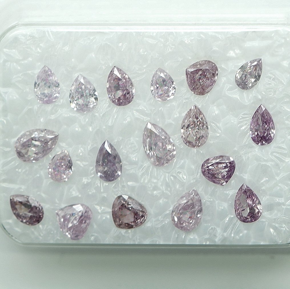 18 pcs Diamant (Natural) - 1.02 ct - Pară - I1, I2, I3 - GRA (Laboratorul de analiză a pietrelor prețioase din Anvers) #1.0
