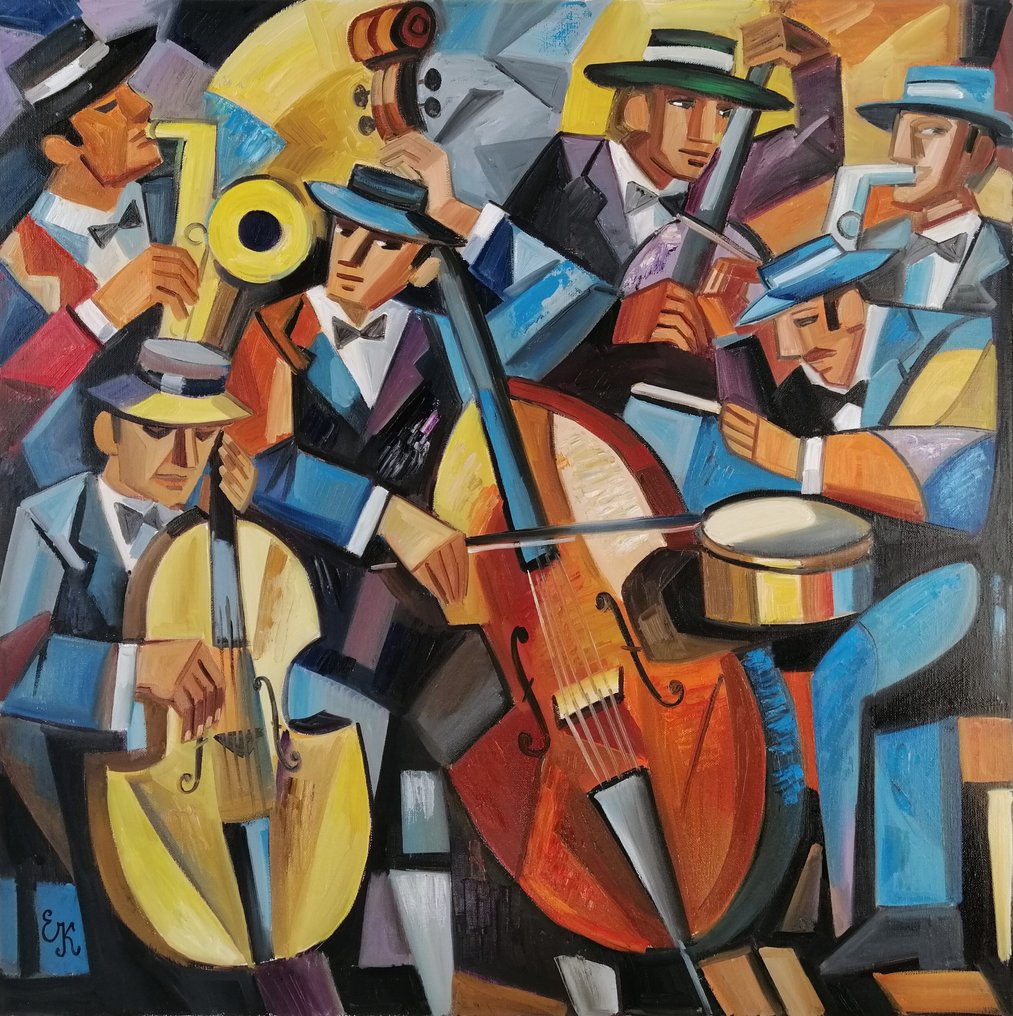 Elena Khmeleva - Energetic jazz music. Large. Œuvre originale, fait à la main #1.0