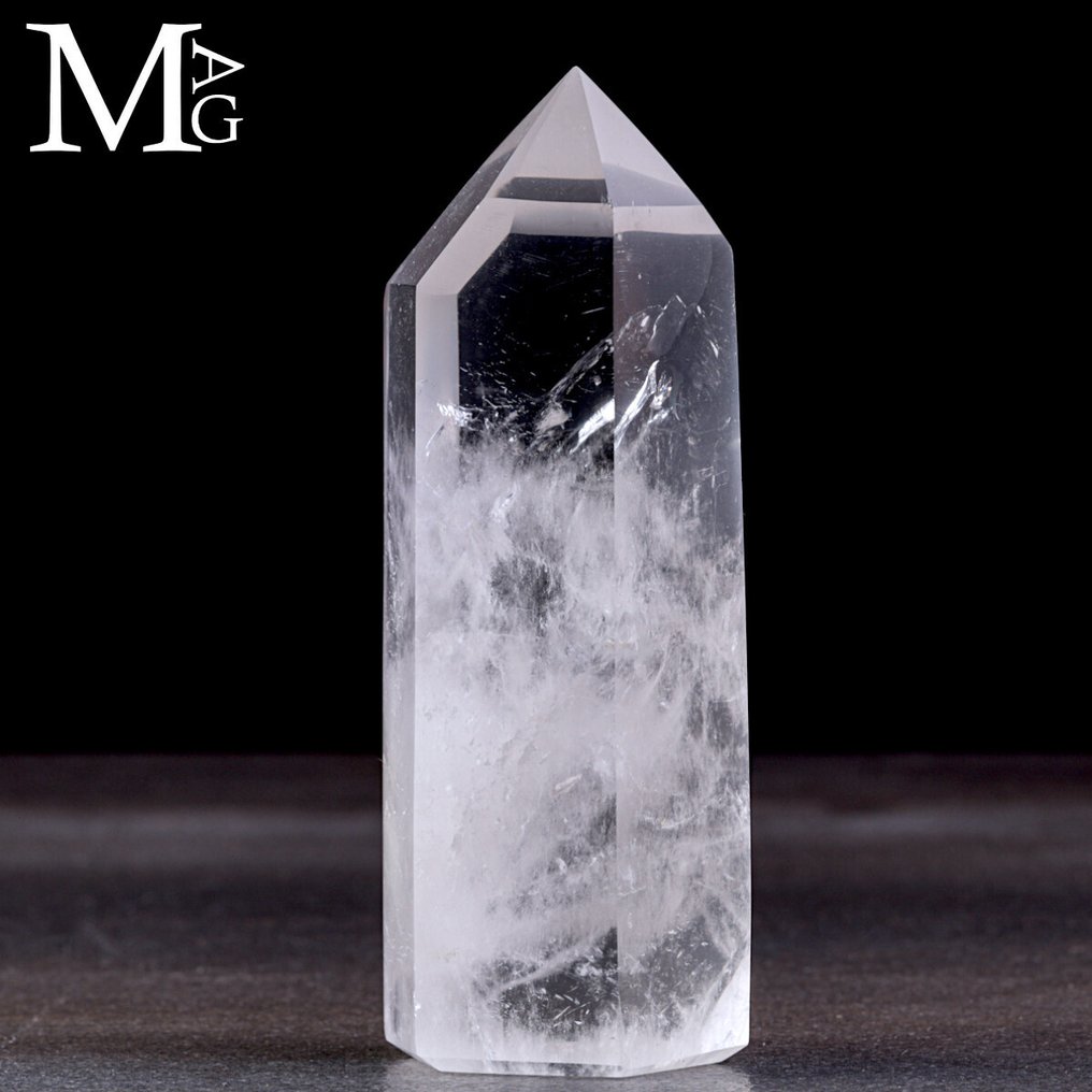 Extra Clear Quartz with Phantom - Exclusive Quartz Point - Obelisk - Altezza: 120 mm - Larghezza: 45 mm- 327 g #1.0