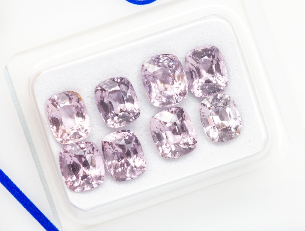 Fără preț de rezervă - 8 pcs  Spinel  - 5.58 ct - ALGT (Laboratorul pentru testarea pietrelor prețioase din Anvers) - Roz de la deschis la intens #1.0