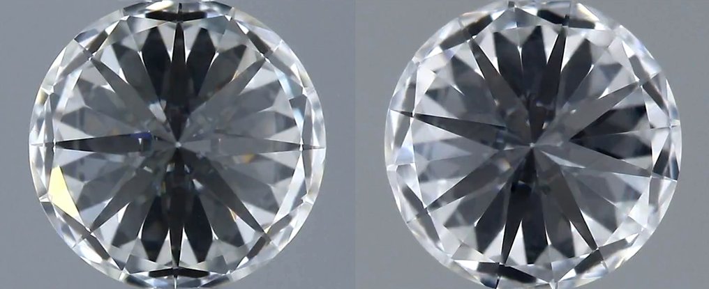 Nincs minimálár - 2 pcs Gyémánt (Természetes) - 0.82 ct - Kerek - D (színtelen) - VVS2 - Amerikai Gemmológiai Intézet (GIA) - *Matching Pair* *3EX* #2.1