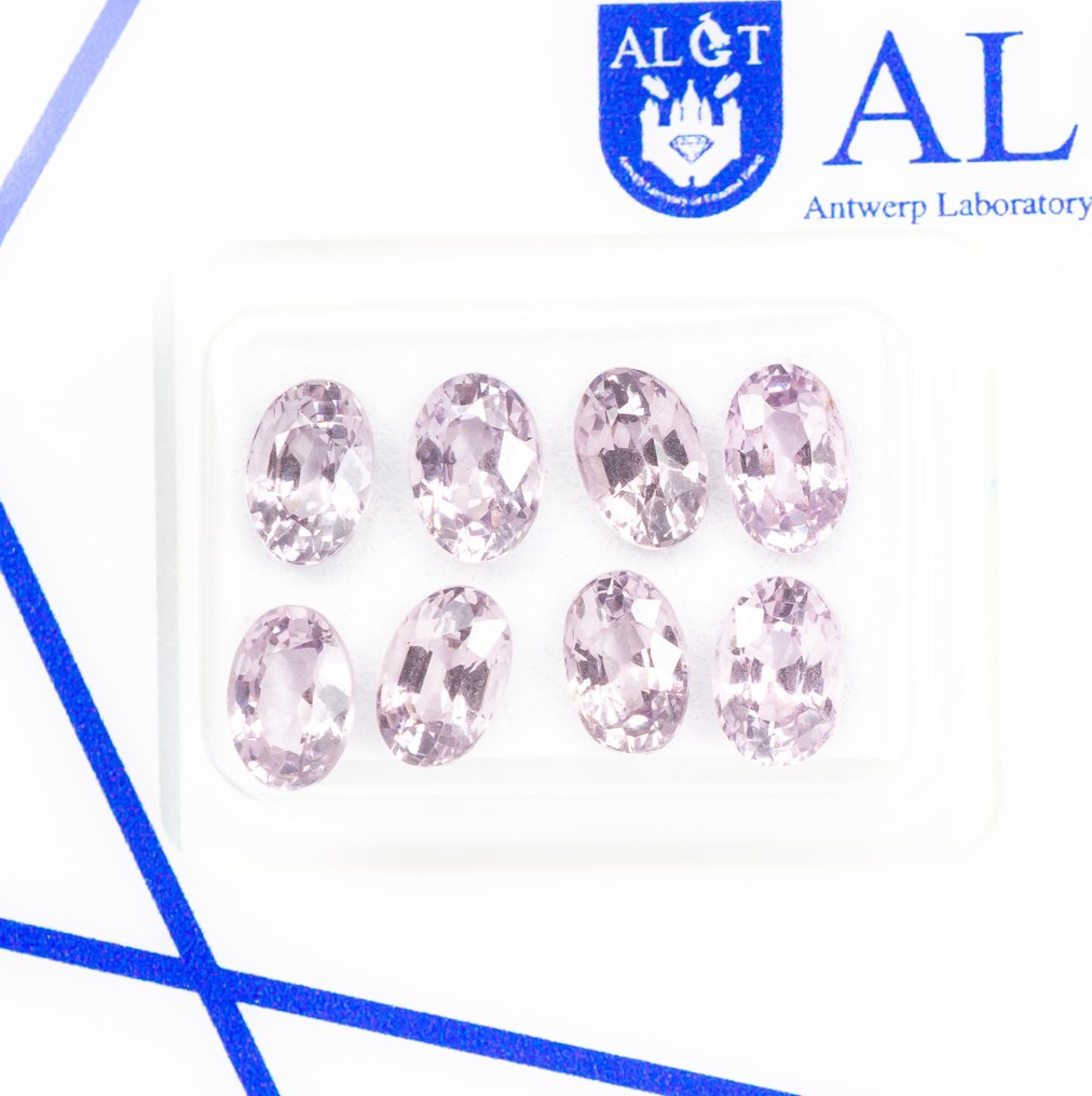 Senza prezzo di riserva - 8 pcs  Spinello  - 4.80 ct - Antwerp Laboratory for Gemstone Testing (ALGT) - Rosa chiaro #1.0