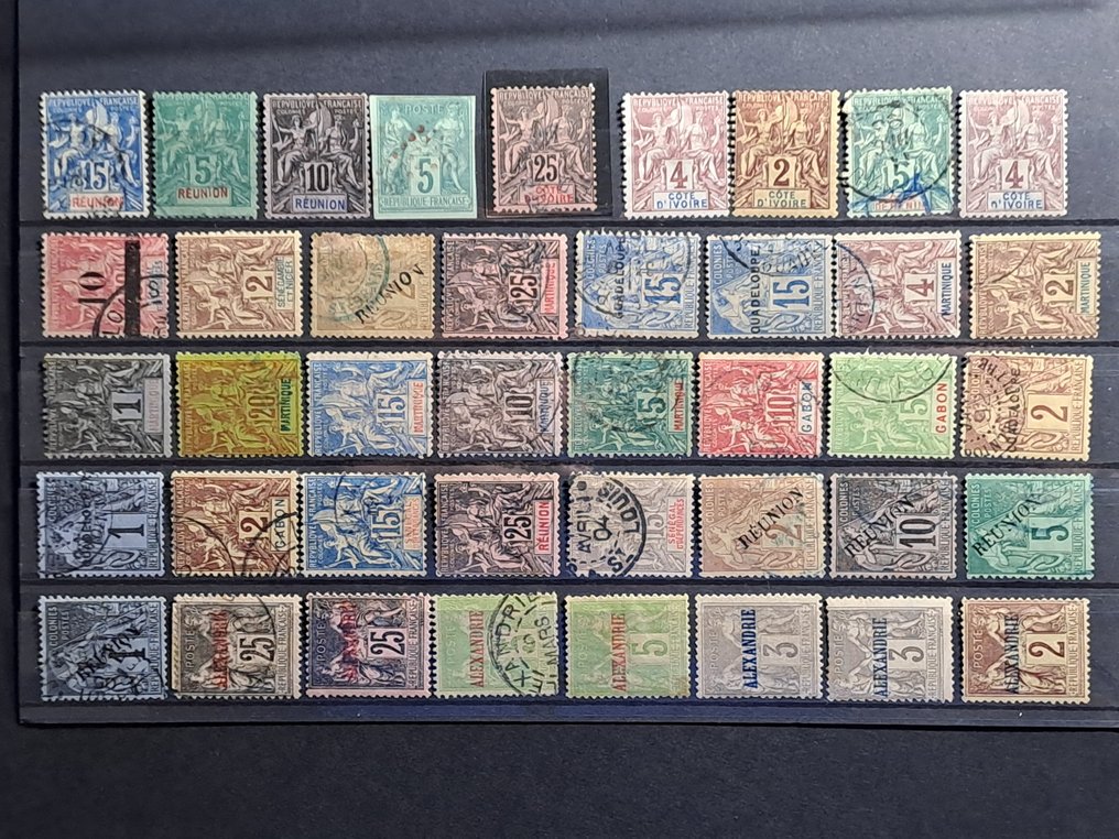 Franse kolonie 1850/1900 - Franse koloniën 1850/1900 selectie van waarden Gebruikt/Mh/Geen gum - Yvert e Tellier 2007 #2.1