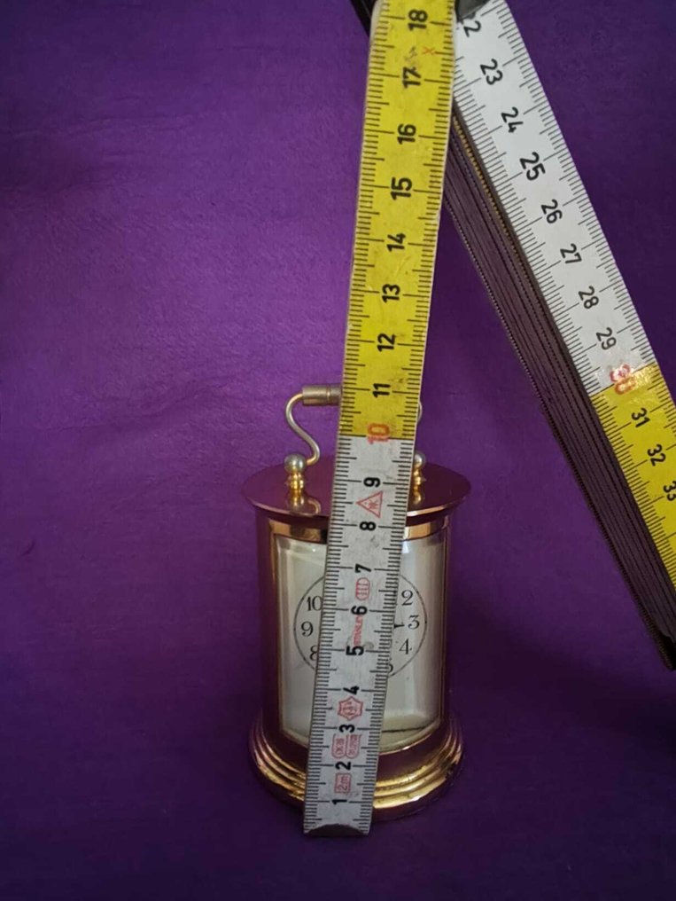 灯式古董钟 - Borske Sklo -  老式 黄铜 - 1980-1990 - 精工闹钟 #4.3