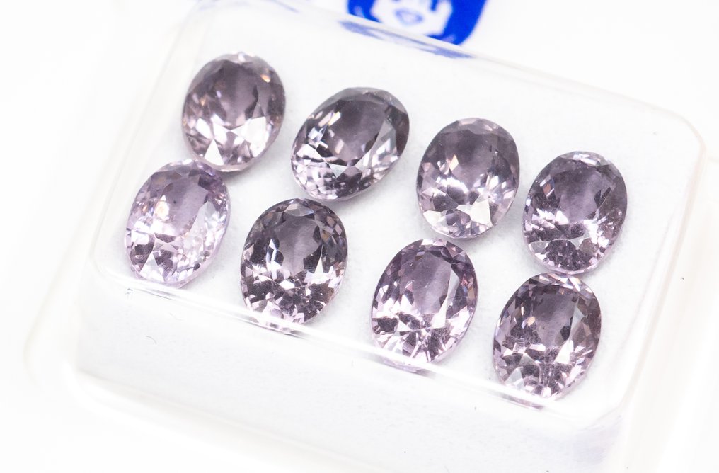Senza prezzo di riserva - 8 pcs  Spinello  - 5.23 ct - Antwerp Laboratory for Gemstone Testing (ALGT) - rosa violaceo #2.1