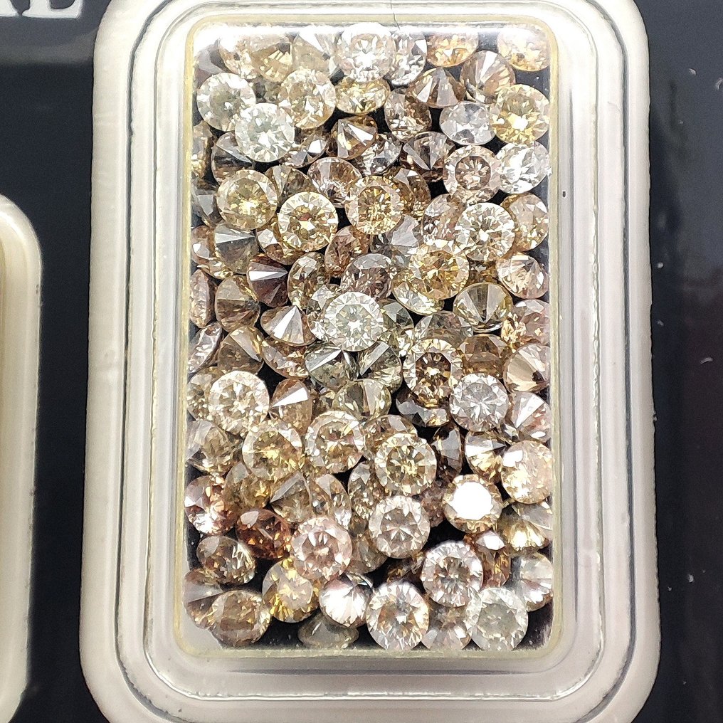 没有保留价 - 108 pcs 钻石 (天然色彩的) - 5.01 ct - 圆形 混合色彩 - VS1 轻微内含一级, SI1 微内含一级 - 以色列宝石中心(G.C.I.) #1.0