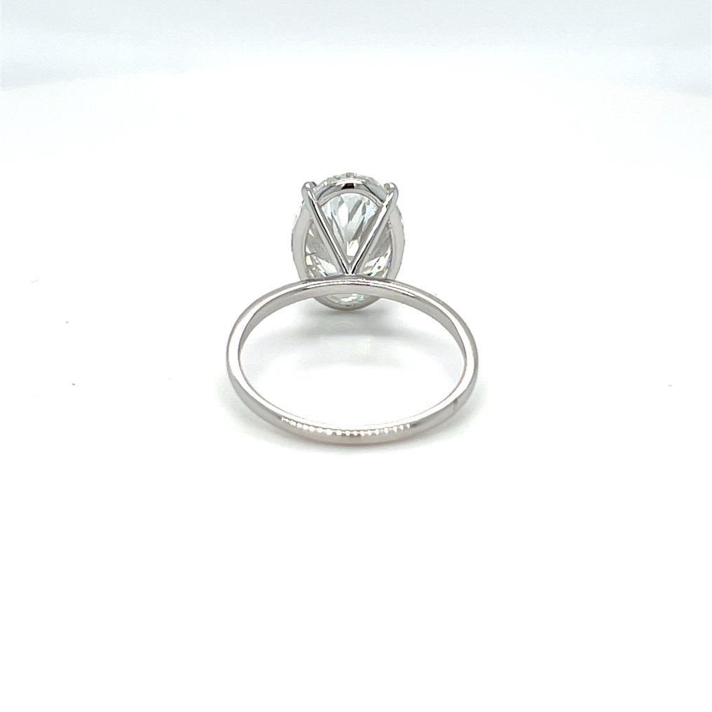 Bague - 14 carats Or blanc -  4.00ct. tw. Diamant (Cultivé en laboratoire) #3.2