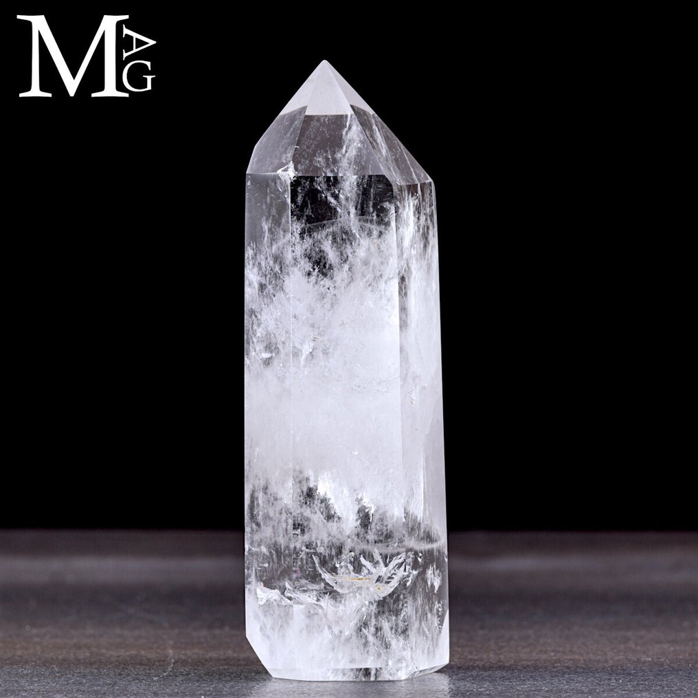 Επιπλέον καθαρός χαλαζίας με Phantom - Αποκλειστικό σημείο χαλαζία - Οβελίσκος - Ύψος: 130 mm - Πλάτος: 40 mm- 351 g #4.3