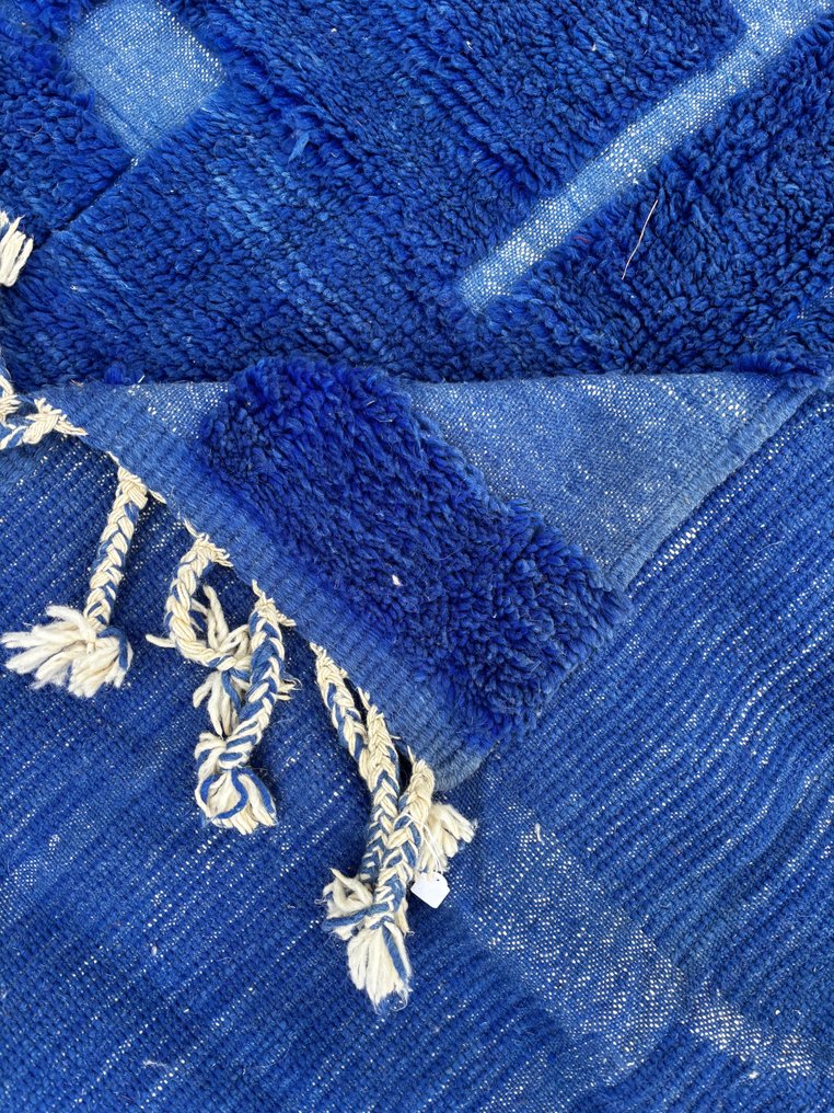 Majorelle Blue marokkansk Mrirt-tæppe – håndlavet uldtæppe til gulv - Tæppe - 320 cm - 200 cm - Håndvævet løber #3.2