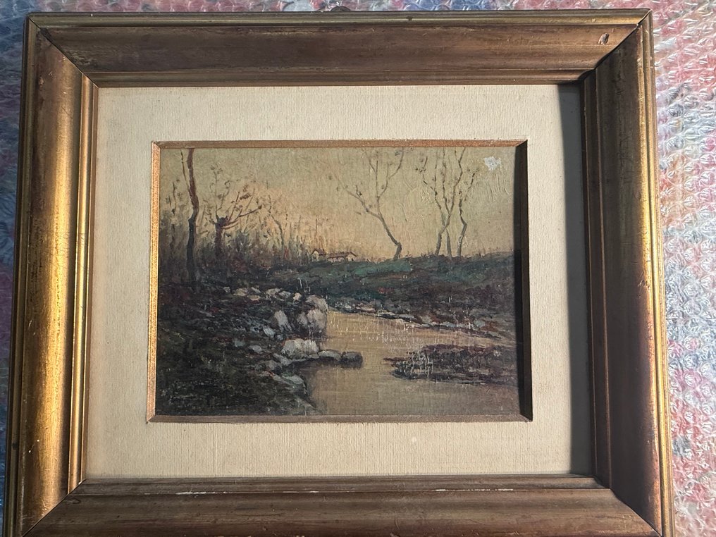 Edoardo Togni (1884-1962) - Tramonto sul ruscello #2.1