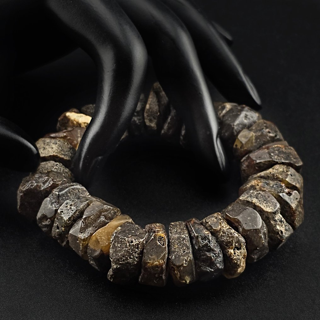 Βραχιόλι 42 g από Ακατέργαστο Βαλτικό Κεχριμπάρι – Ακατέργαστα κομμάτια απολιθωμάτων με φυσική υφή - Κεχριμπάρι (χωρίς τιμή ασφαλείας) #1.0