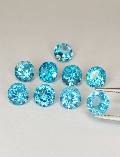 9 pcs  蓝色 磷灰石  - 6.70 ct - 安特卫普宝石检测实验室（ALGT） #1.0