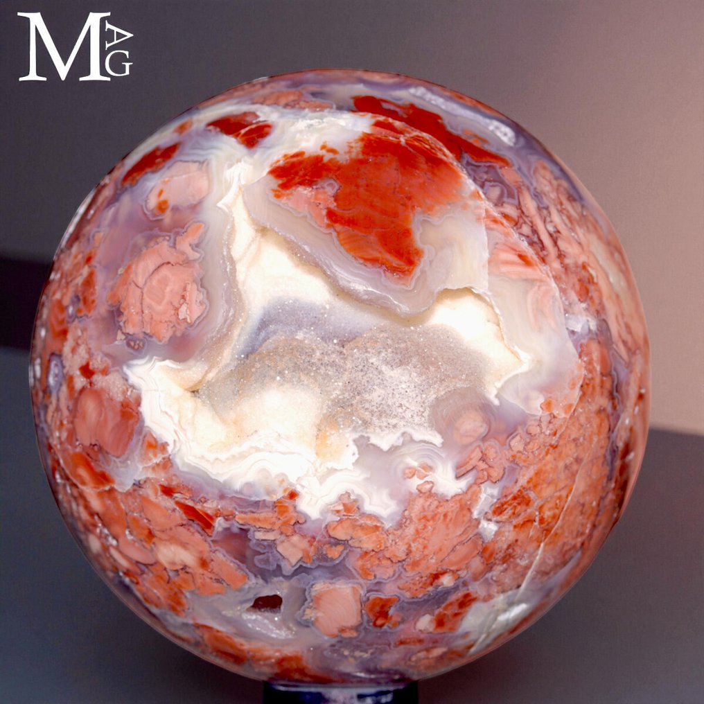 Sakura Agate Sphere - Højde: 80 mm - Bredde: 80 mm- 678 g #1.0