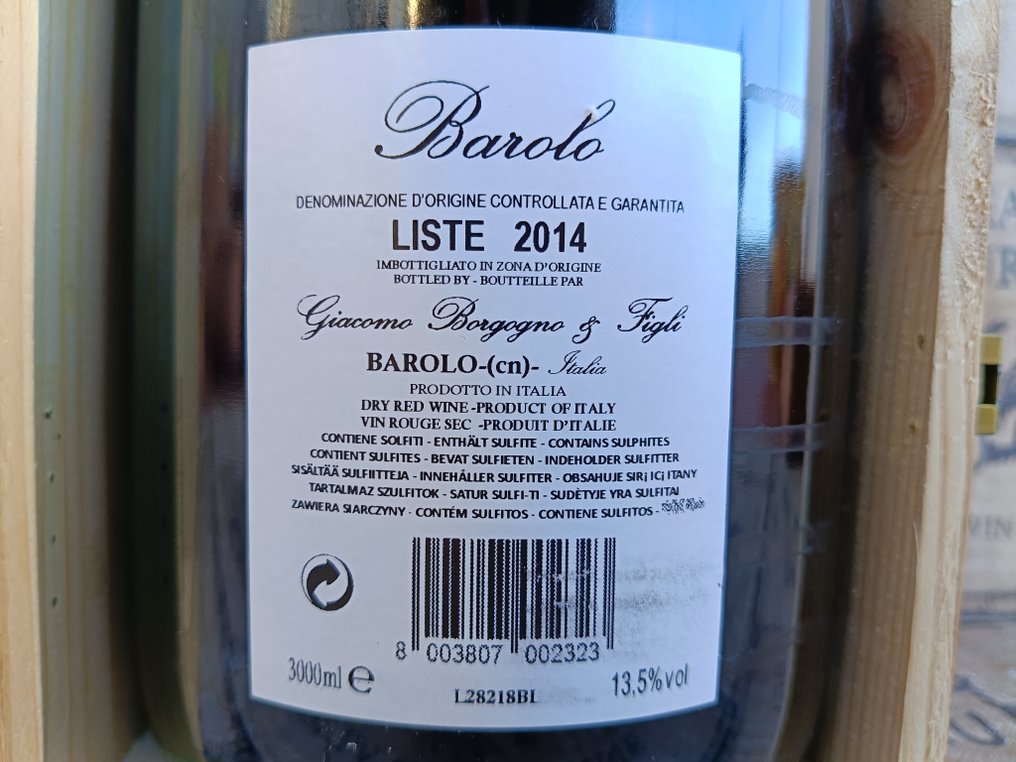 2014 Giacomo Borgogno & Figli Vigna Liste - Barolo DOCG - 1 Doppio Magnum/Jèroboam (3.0L) #3.2