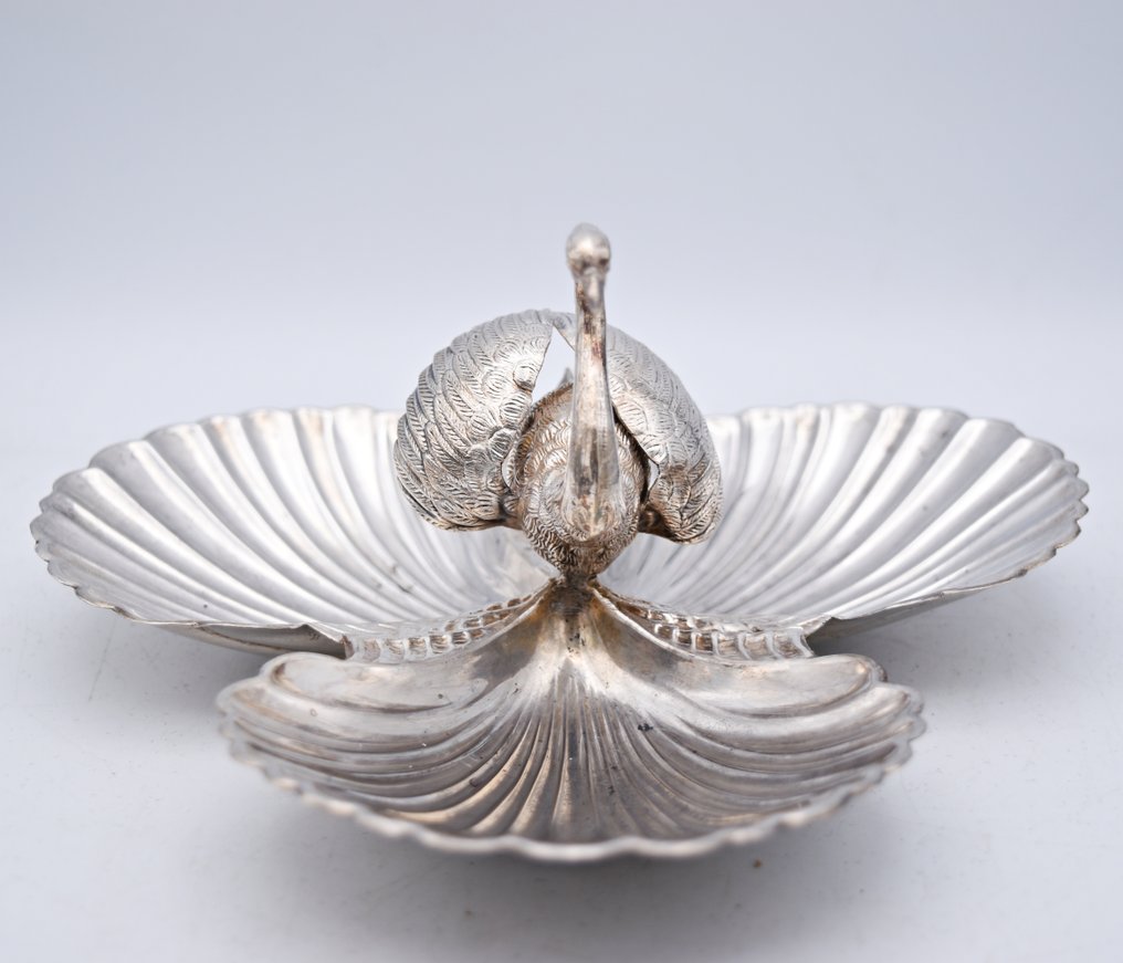 Bakke - Forretstallerken - Svaner og hvalbækskaller - .925 sølv #4.3