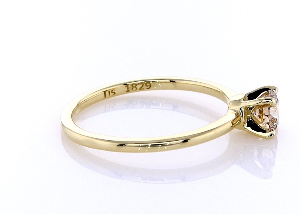 χωρίς τιμή ασφαλείας - Δαχτυλίδι - 14 καράτια Κίτρινο χρυσό -  0.41ct. tw. Διαμάντι (Φυσικού χρώματος) #4.3