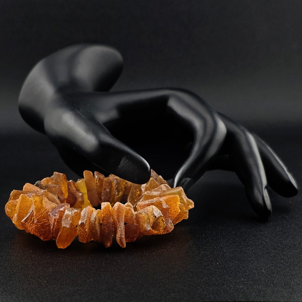 Εντυπωτικό βραχιόλι με μέλι-κεχριμπάρι 45 γρ. – Αληθινό φυσικό κομμάτι από το Βαλτική. - Κεχριμπάρι (χωρίς τιμή ασφαλείας) #1.0