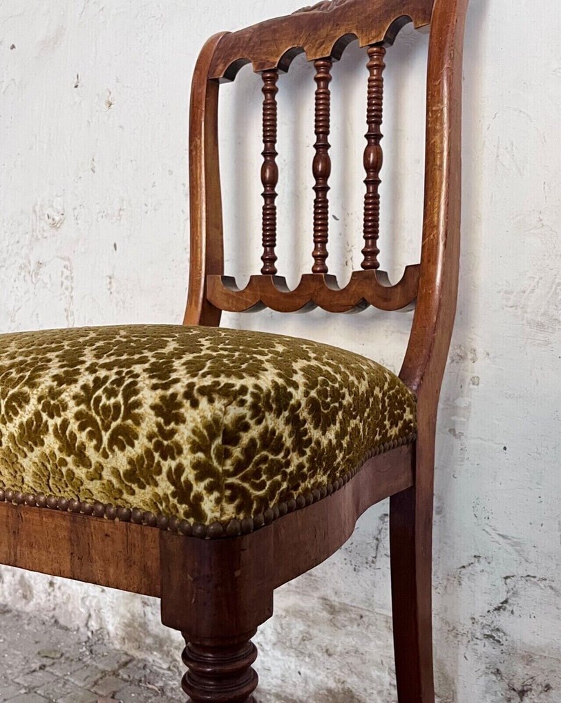 Καρέκλα (4) - Βελούδο - 4 καρέκλες 800 ιταλικές noce #4.3