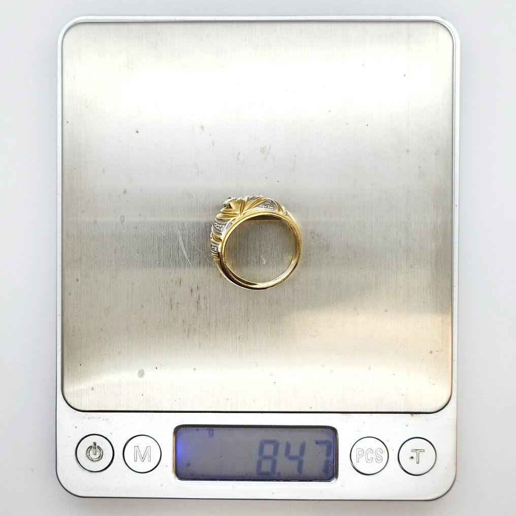 戒指 - 18K包金 黄金, 白金 -  0.35ct. tw. 祖母绿 - 钻石 #4.3