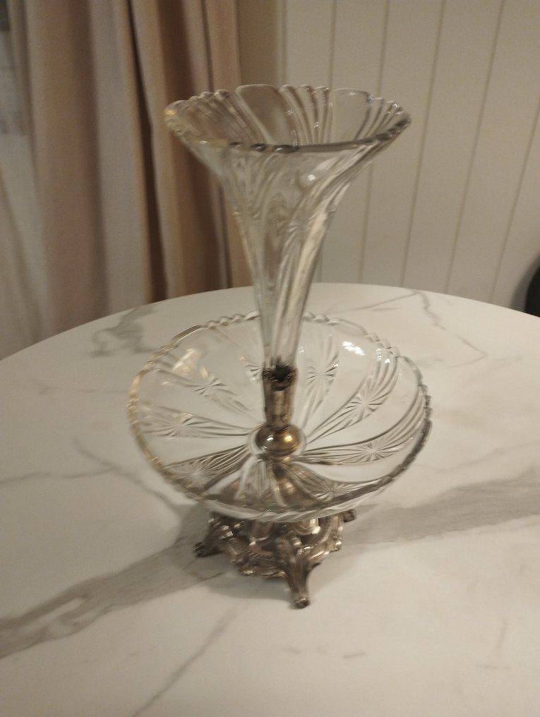 Val Saint Lambert - Centre de table - Cristal, Régule #1.0