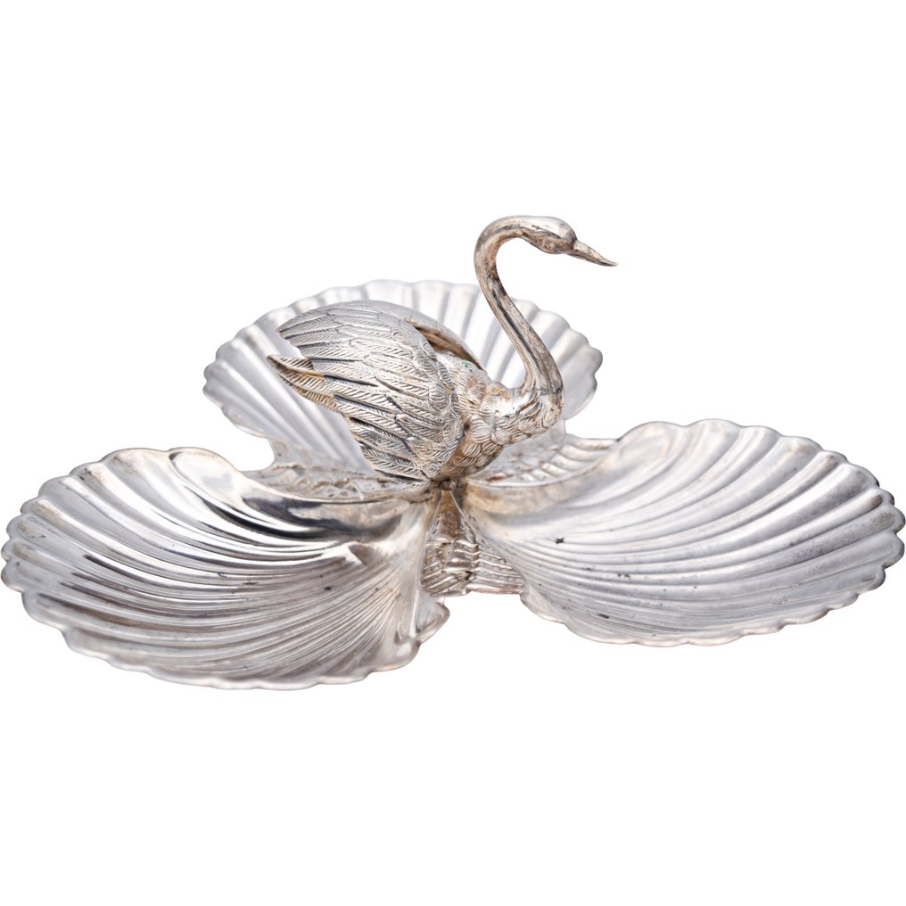 Bakke - Forretstallerken - Svaner og hvalbækskaller - .925 sølv #2.1