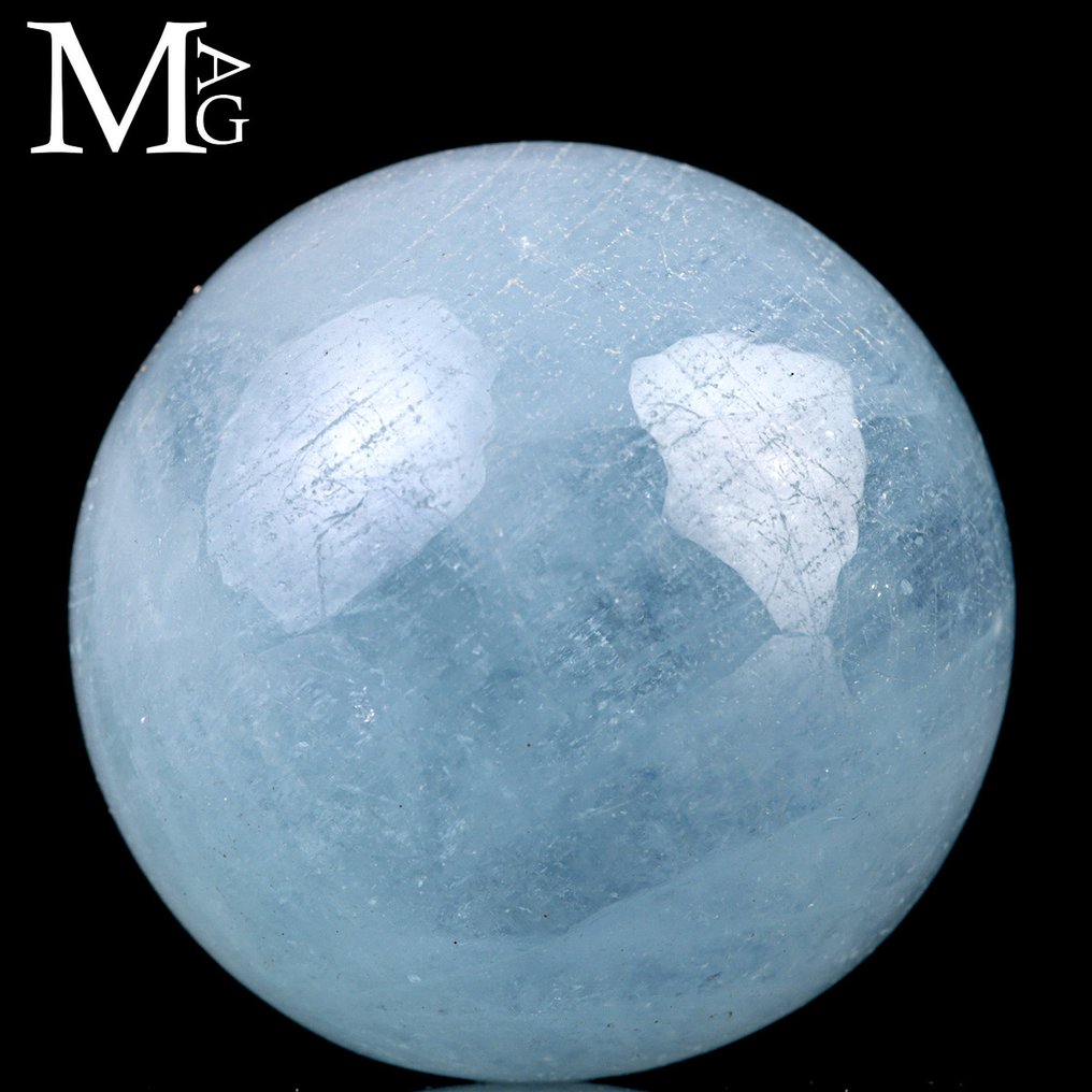 Beryl Crystal Sphere – Aquamarine. Kugler af akvamarinberyller - Højde: 30.8 mm - Bredde: 30.8 mm- 42 g #2.1