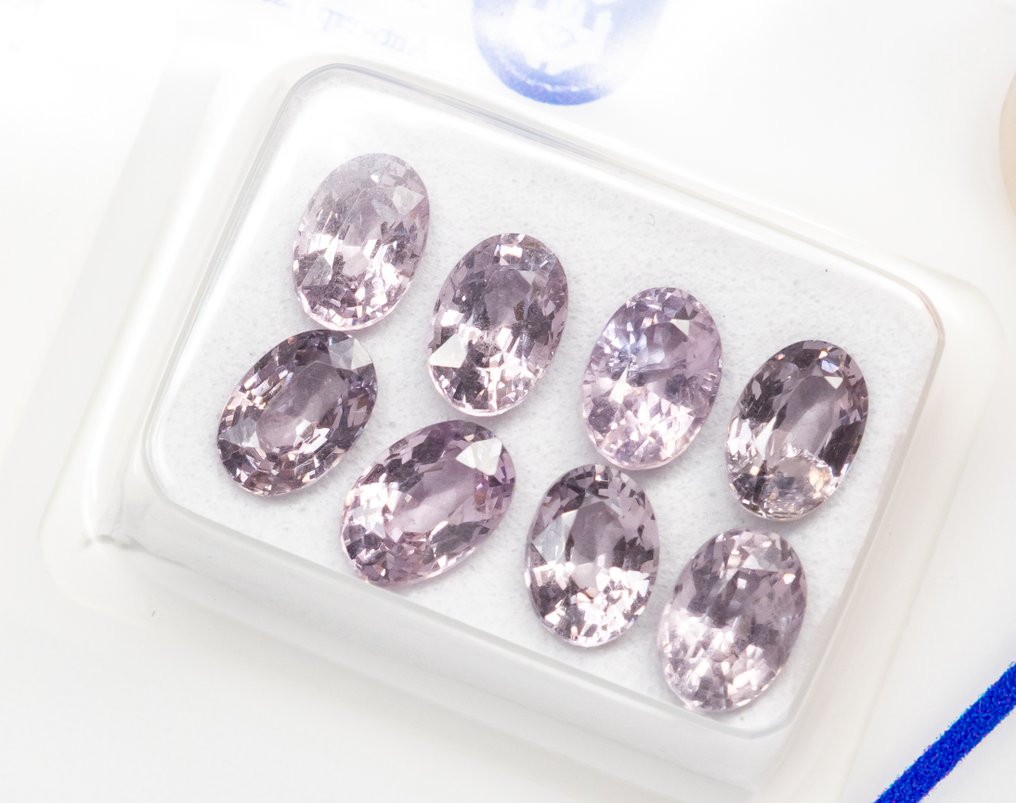 Fără preț de rezervă - 8 pcs  Spinel  - 4.95 ct - ALGT (Laboratorul pentru testarea pietrelor prețioase din Anvers) - Roz deschis #2.1