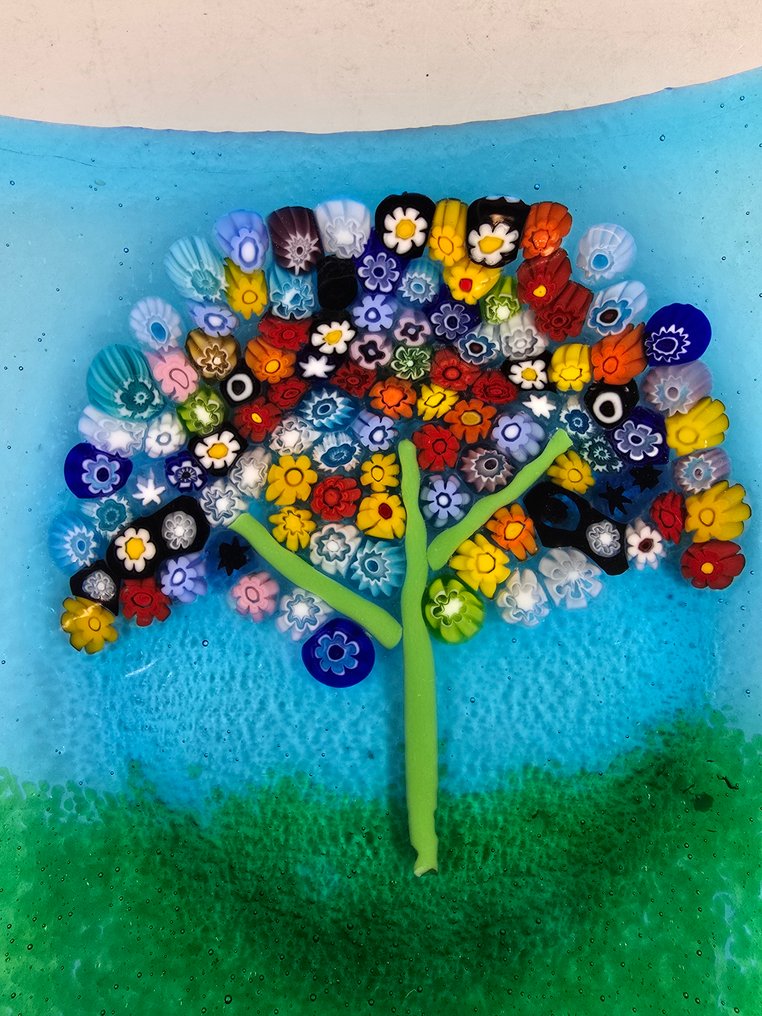 盘子 - 穆拉诺玻璃 - 中心装饰品与 Murrina #1.0