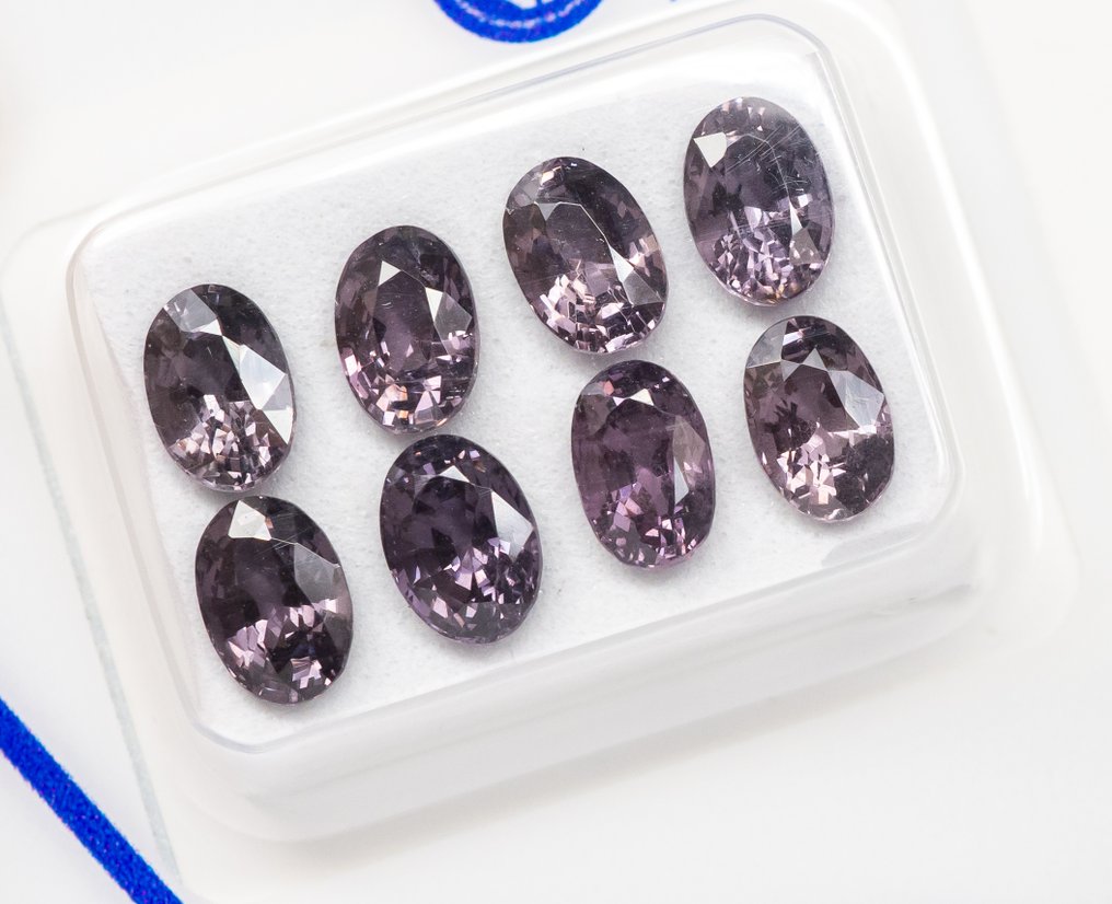 χωρίς τιμή ασφαλείας - 8 pcs  Σπινέλιος  - 4.77 ct - Antwerp Laboratory for Gemstone Testing (ALGT) - Βαθύ γκριζωπό ροζ #1.0